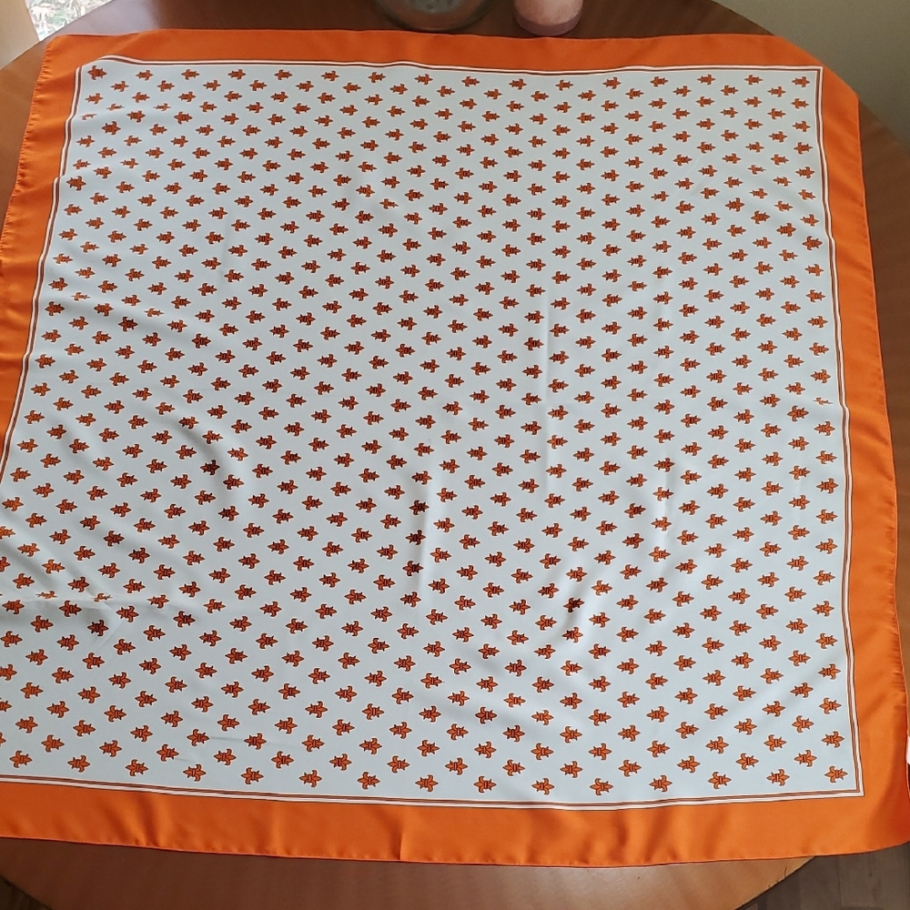 Elegant Orange and White Scarf , Looks Even More Beautiful In Person